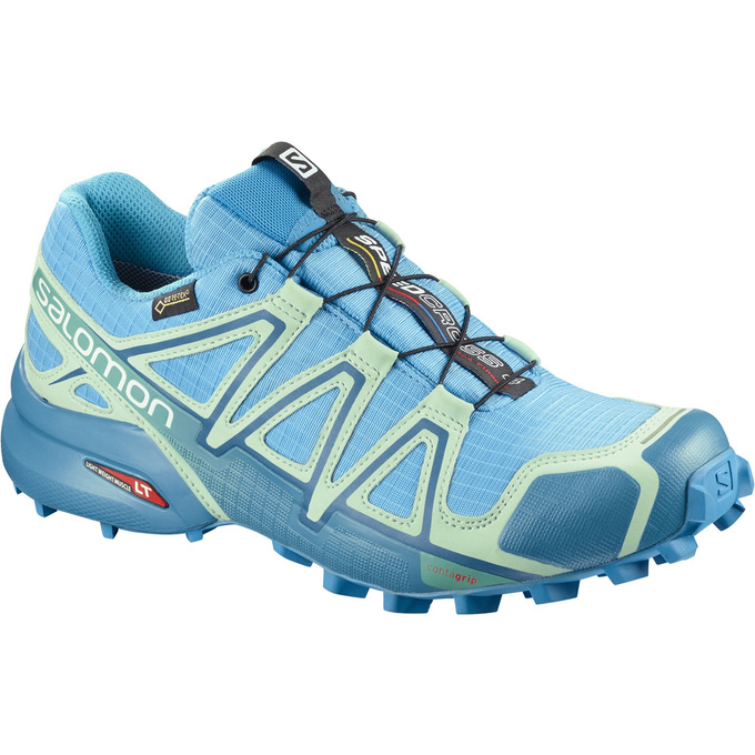 Salomon SPEEDCROSS 4 GTX® W Zapatillas Trail Running Mujer - Azules Claro - Colombia (97206-VCDG)